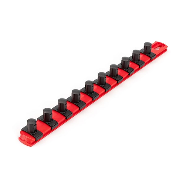 Tekton 1/2 Inch Drive x 13 Inch Socket Rail, 10 Clips (Red) OSR22110 - main